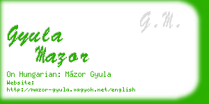 gyula mazor business card